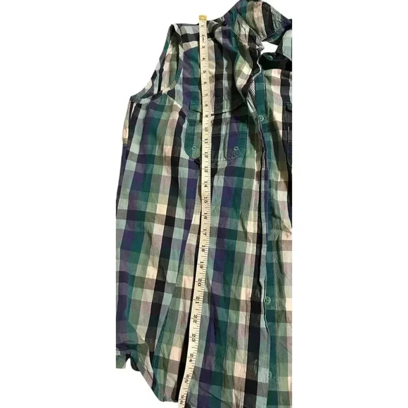 Columbia‎ PFG Size M/L Green Blue Plaid Vest - Picture 7 of 8